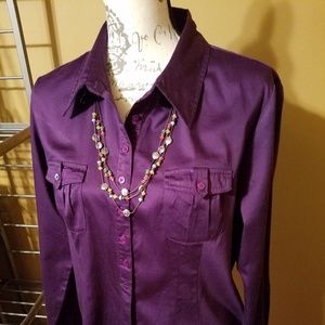 Yummy plum tailored Dressbarn blouse